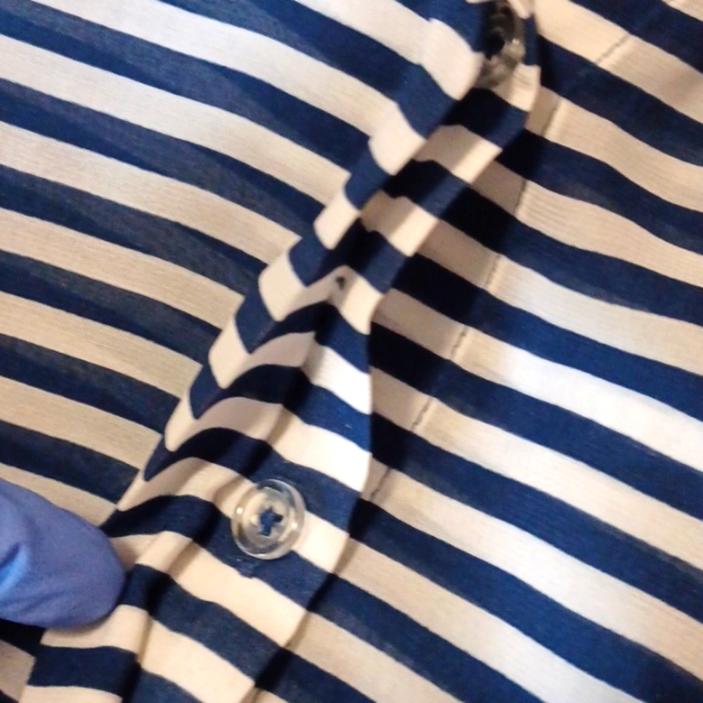 Banana Republic, Sz. M, Sleeveless, Navy and white stripes, blouse. - Picture 4 of 4